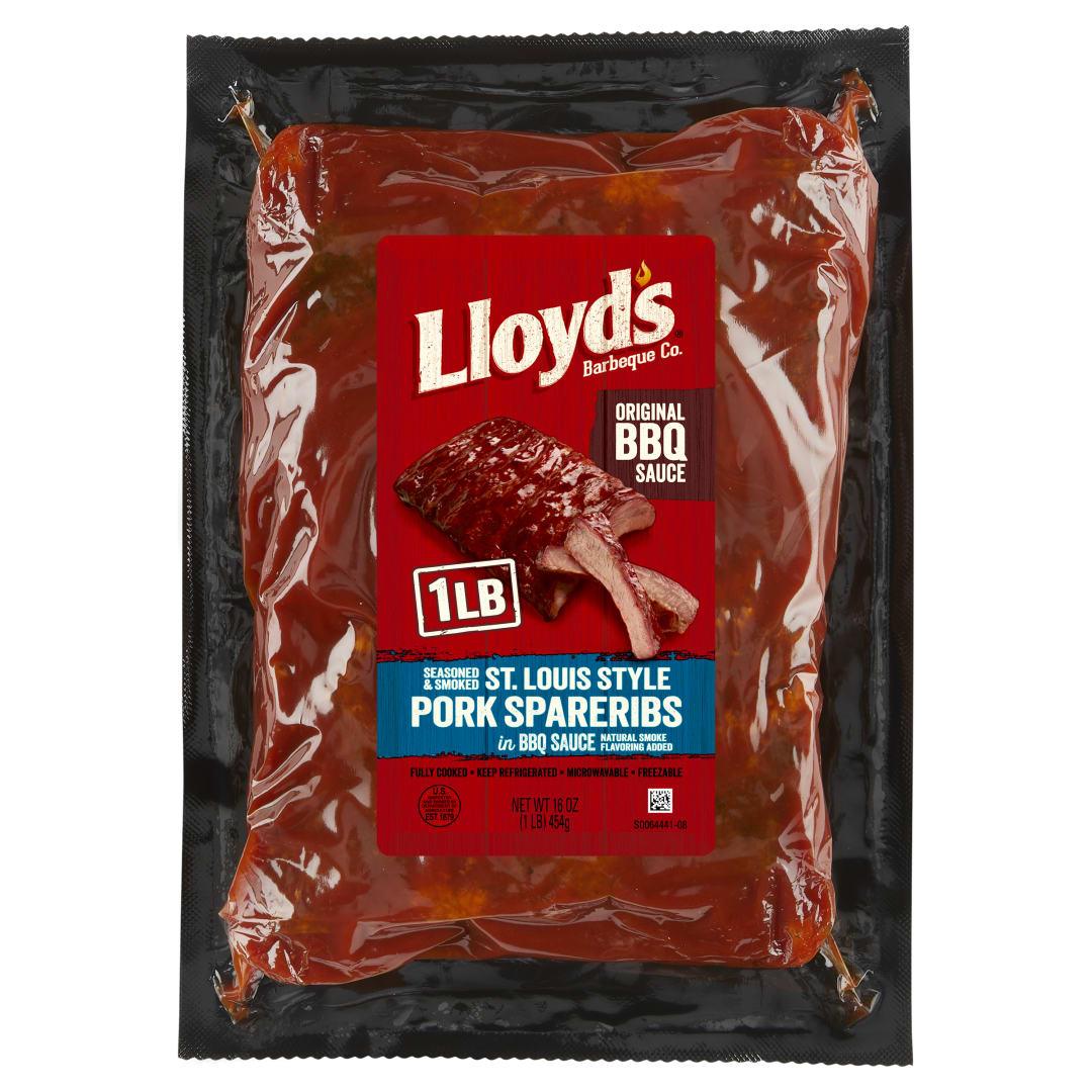 LLOYD'S Seasoned and Smoked St. Louis Style Pork Rib in Original BBQ Sauce