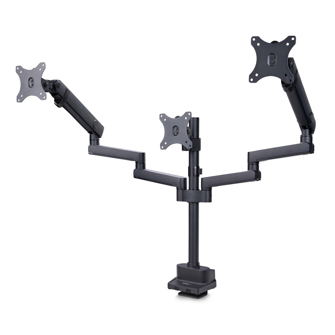 Triple Monitor Desk Mount - Adjustable Arms