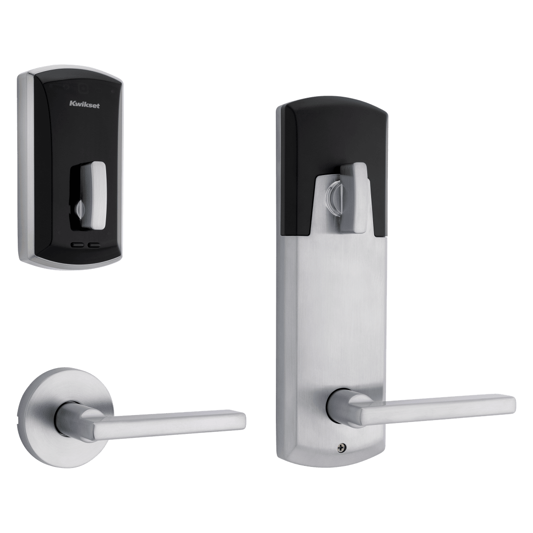 Unite Electronic Smart Interconnect Lock with Halifax Lever in Satin Chrome