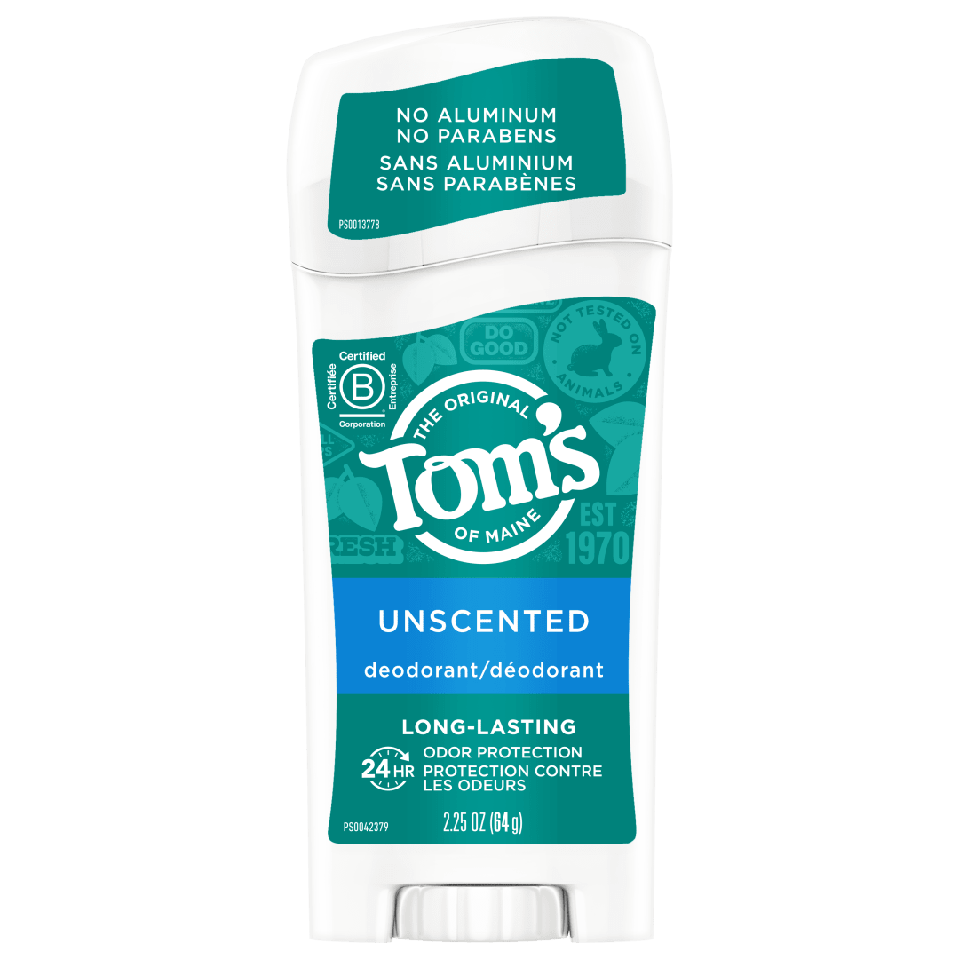 Tom's of Maine Long-Lasting Aluminum-Free Natural Deodorant for Women, Unscented, 2.25 oz.