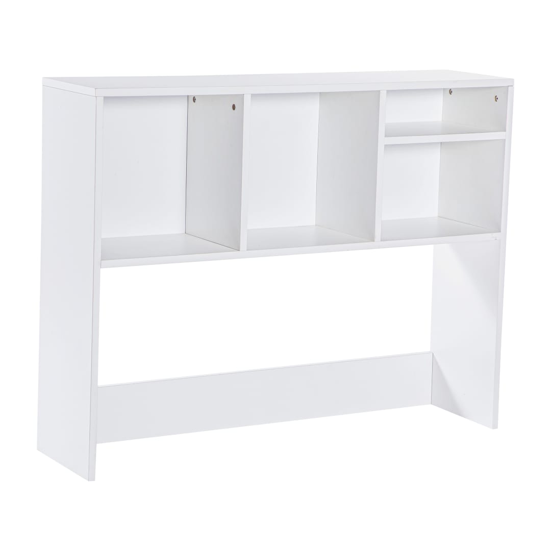 Lotus Desktop Bookshelf Storage Organizer with Multiple Cubbies in White