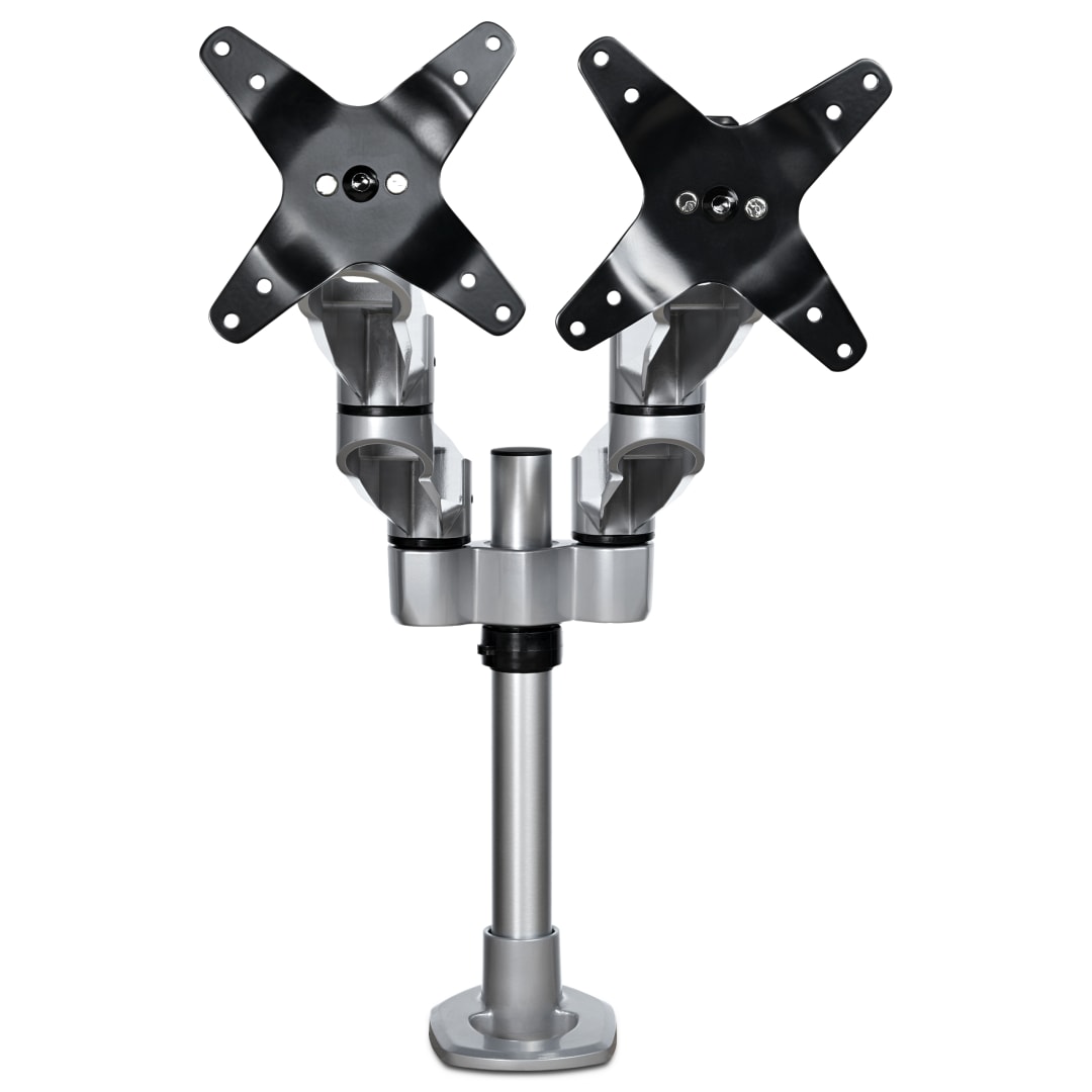 Dual Monitor Arm-Premium Silver Aluminum