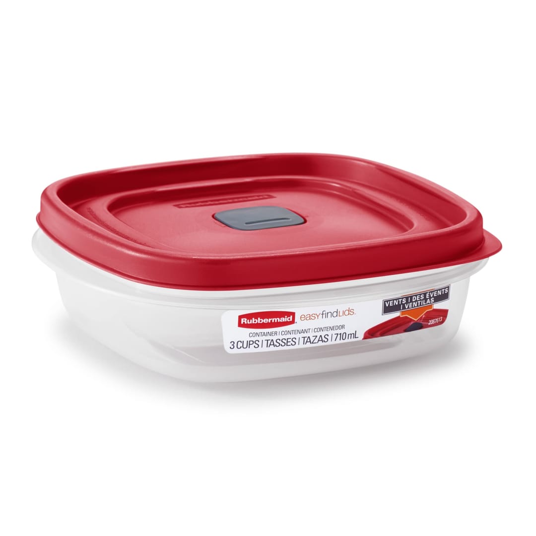 Rubbermaid® EasyFindLids™ 3-Cup Food Storage and Organization Container, Racer Red