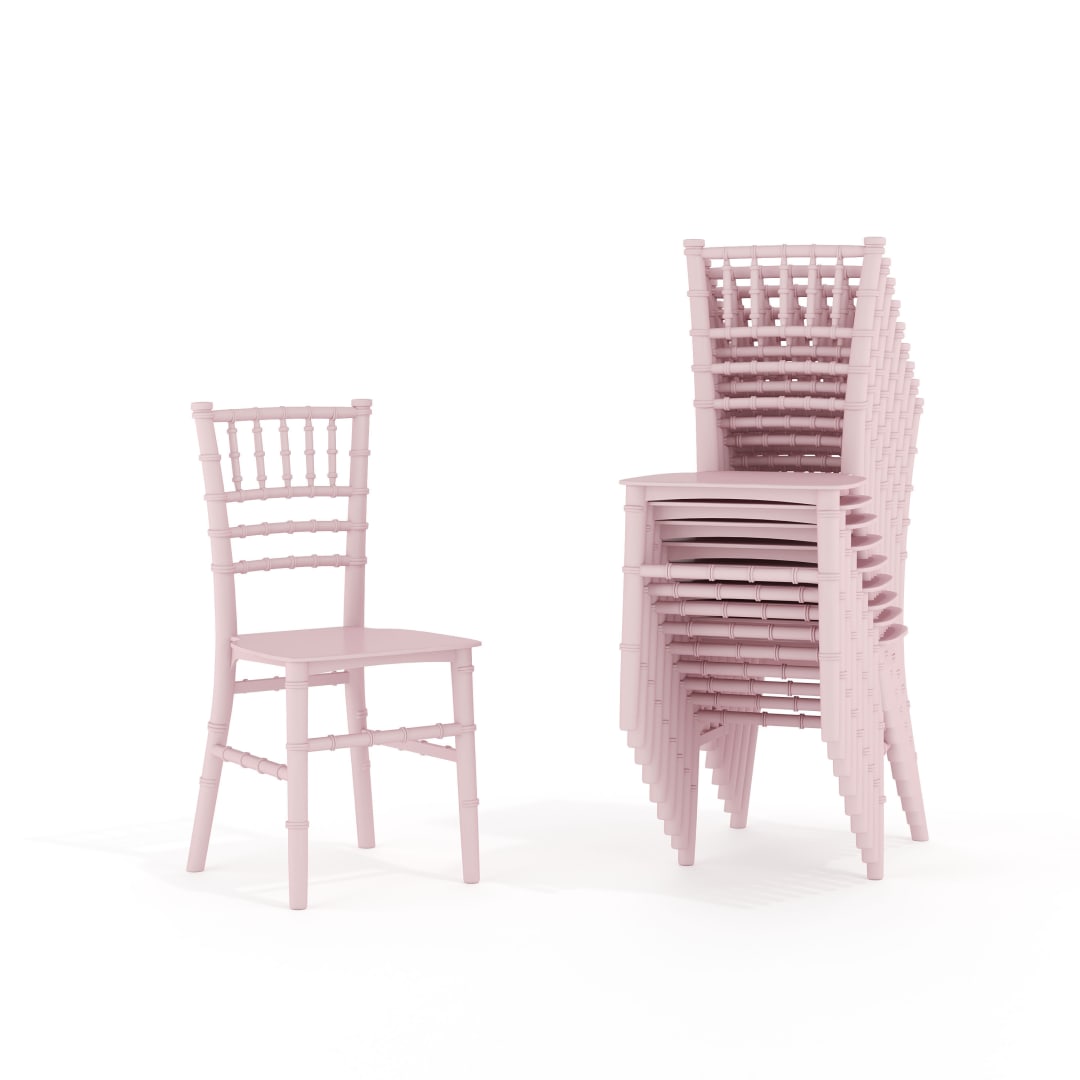 HERCULES Set of 10 Child Size Pink Chiavari Chairs – Durable Resin Kids Chairs for Weddings, Parties & Everyday Use