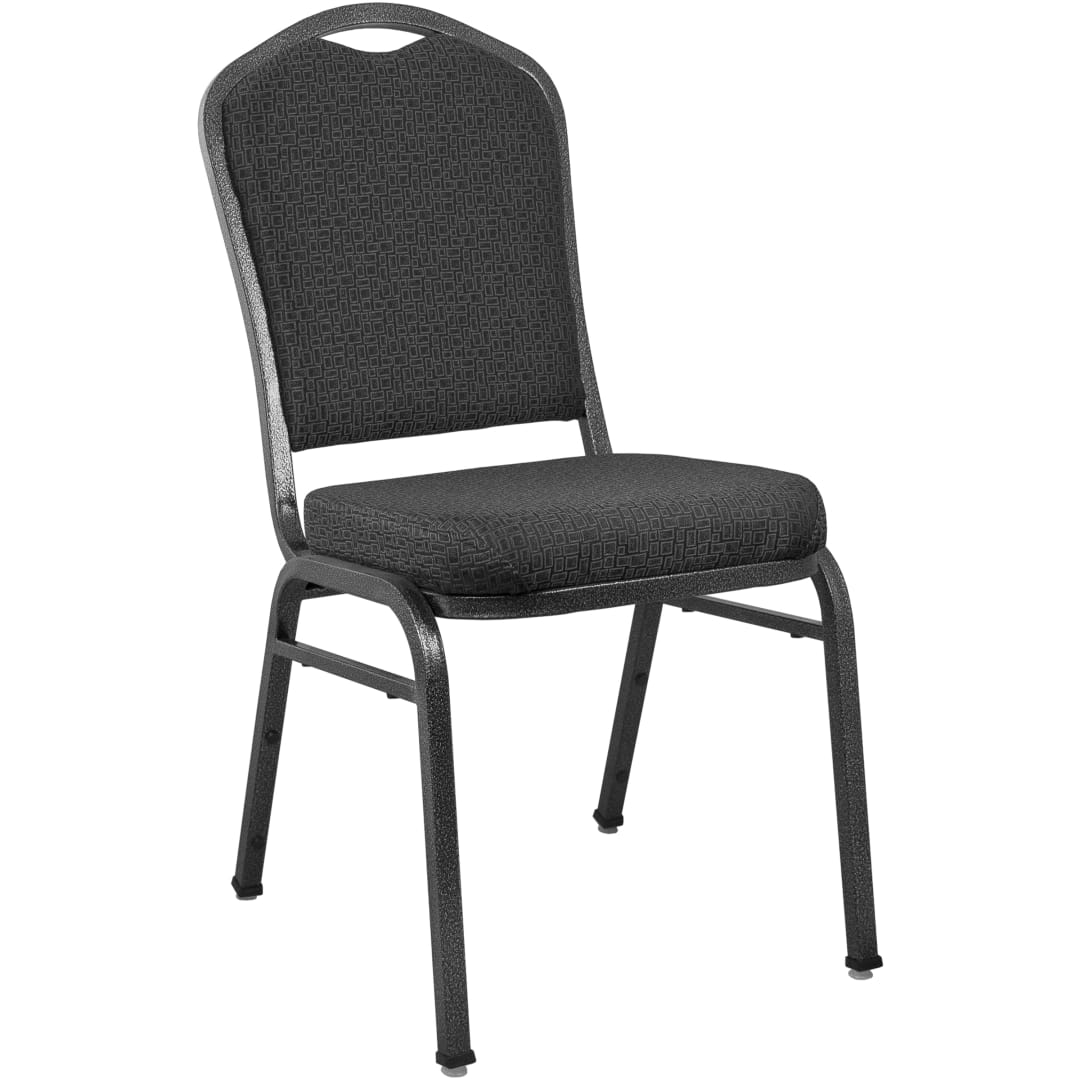 Advantage Premium Patterned Black Crown Back Banquet Chair