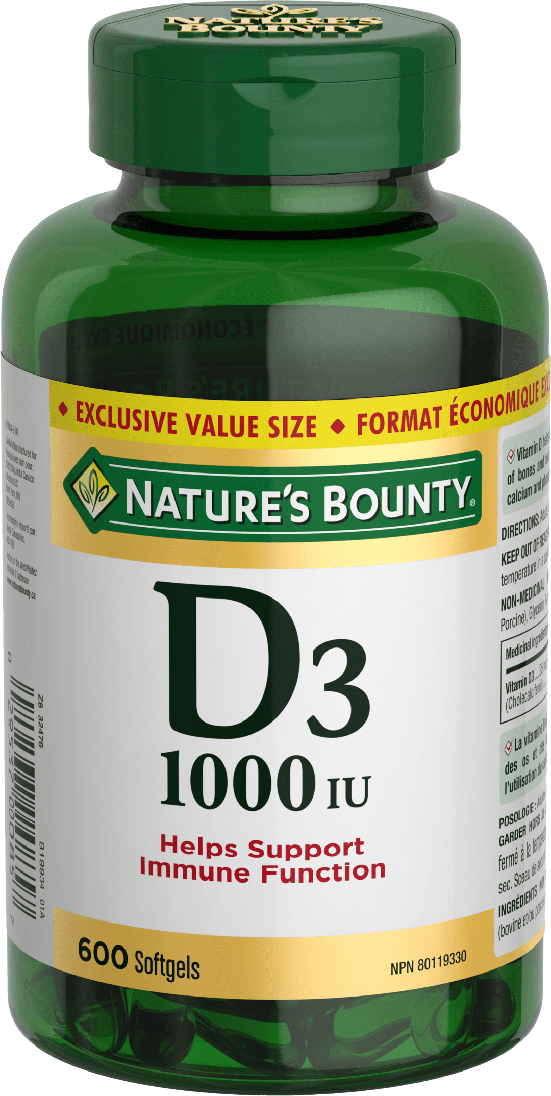 NBTY VIT D 1000IU 24x600SGL CA