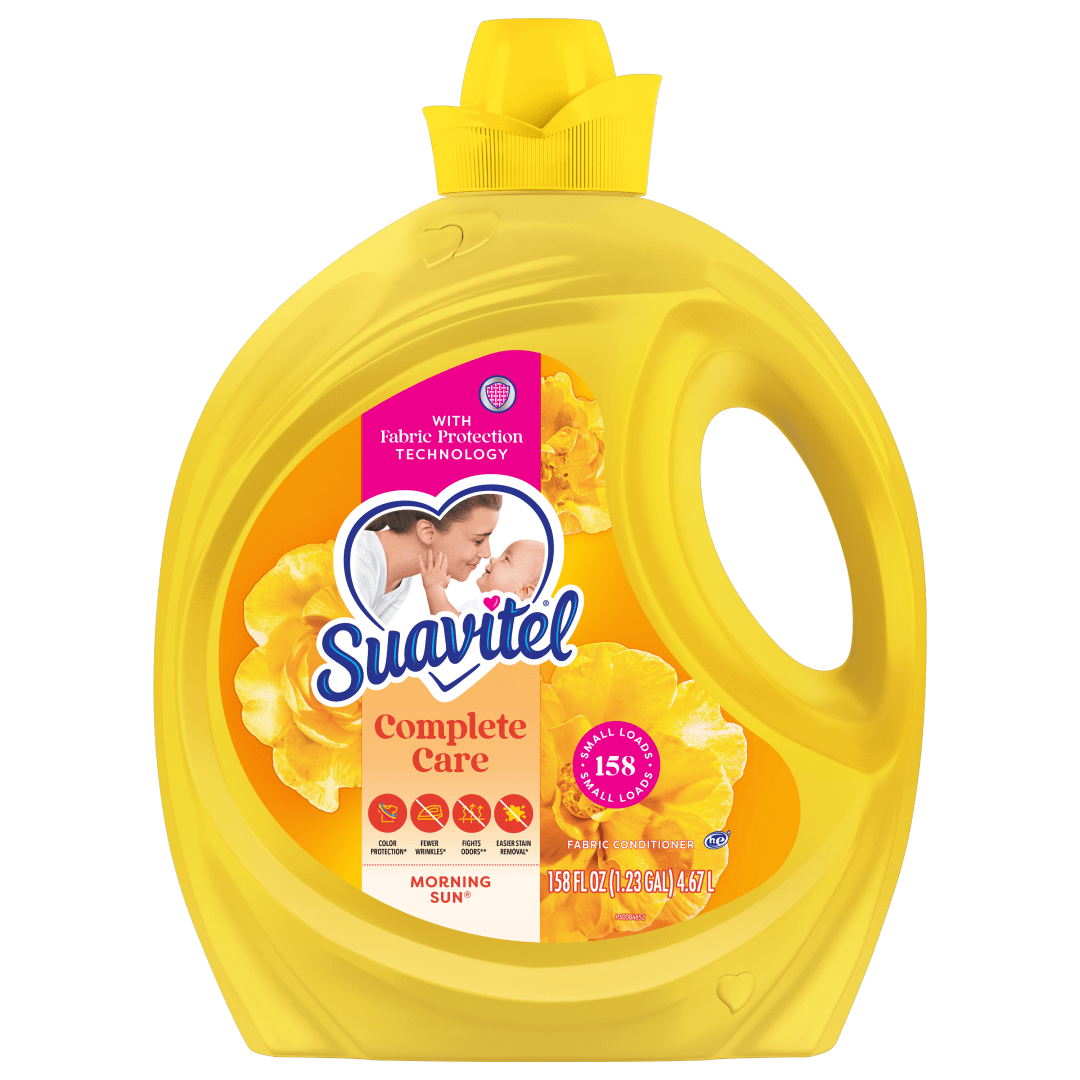Suavitel Complete Liquid Fabric Softener, Fabric Conditioner, HE Compatible, 158 Small Loads, Morning Sun Scent, 158 fl oz Bottle