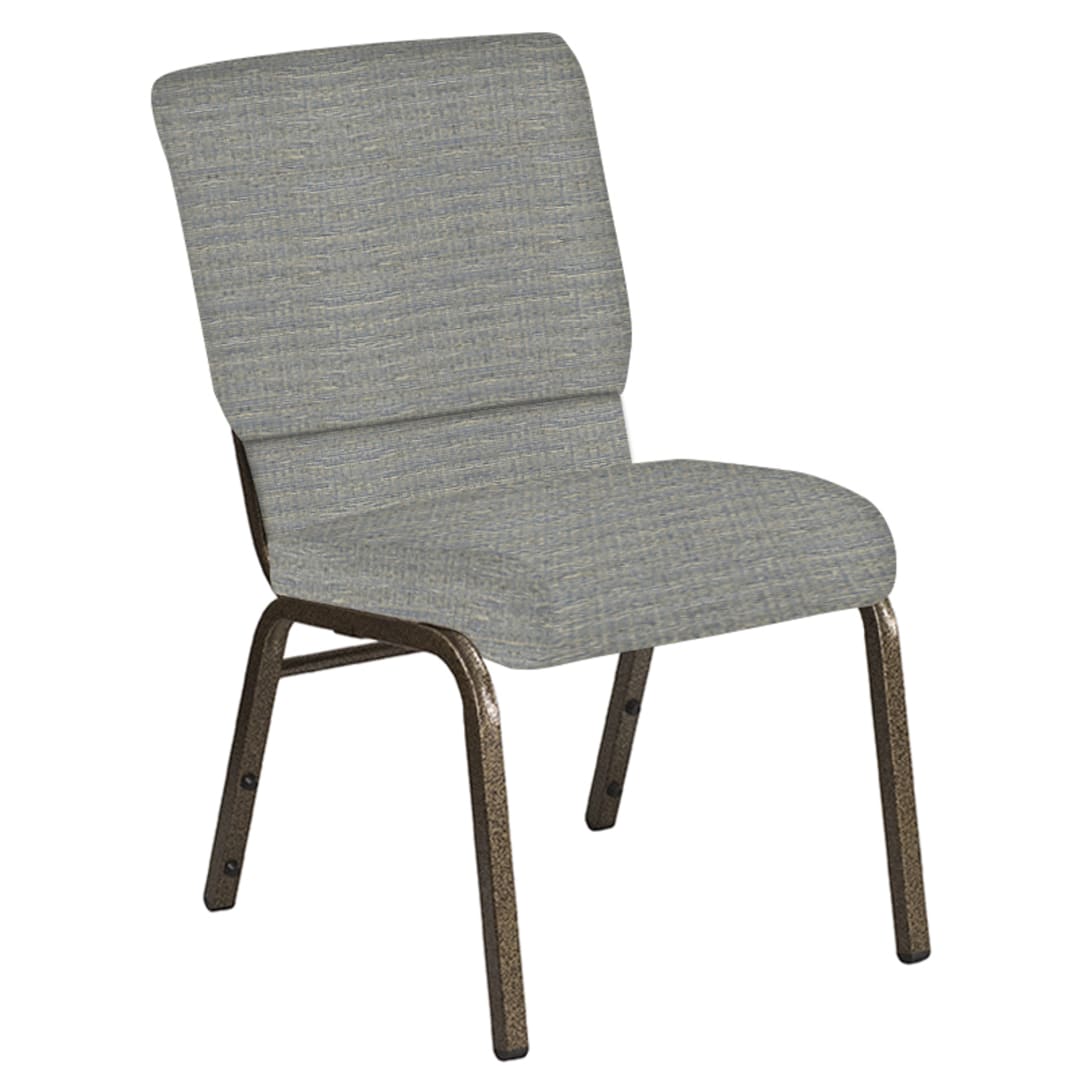 18.5''W Church Chair in Highlands Slate Fabric - Gold Vein Frame
