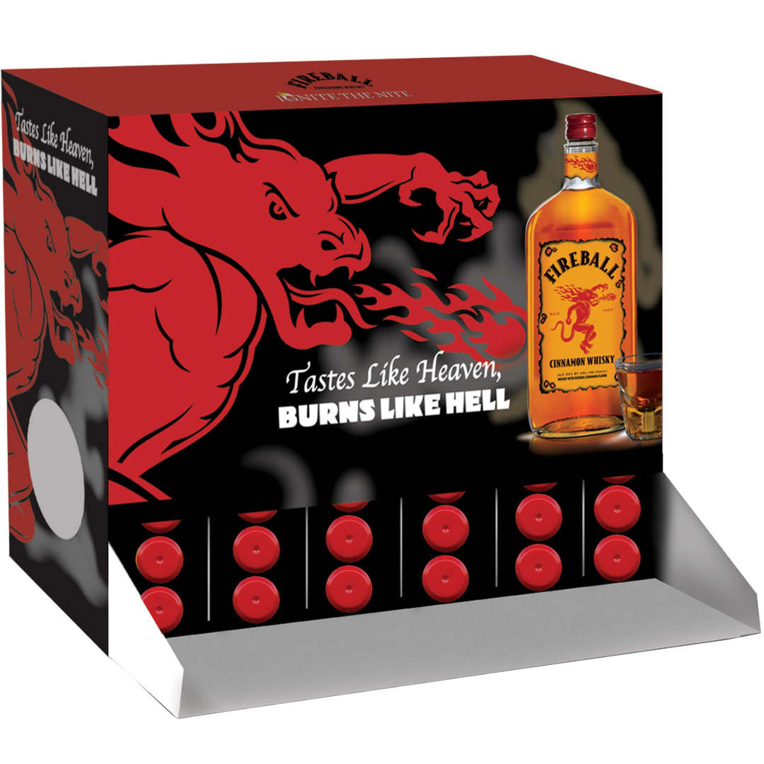 Fireball Cinnamon Whisky 60 Pack Dispenser 50ml Bottles 66 Proof
