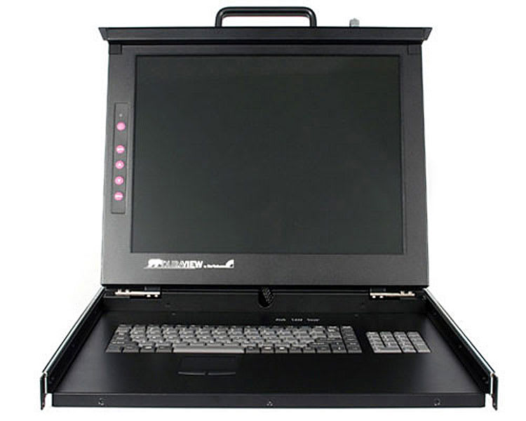 1U 19in Rackmount LCD KVM Console with 8 Port KVM Switch