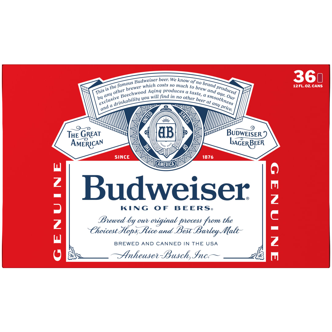Budweiser American Lager Beer 36 Pack, 12 fl oz Cans
