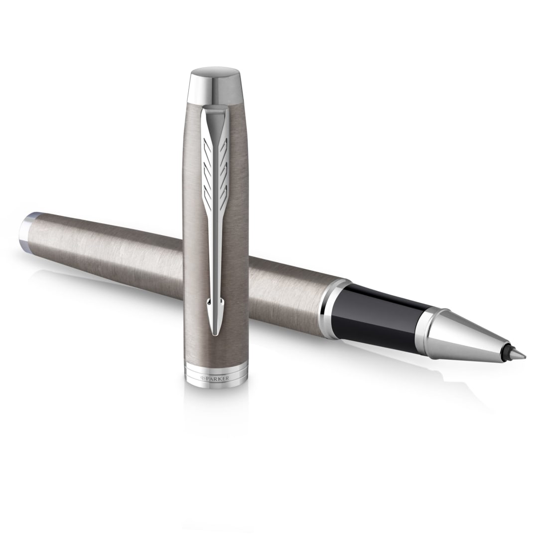 Parker IM RollerBall® Pen | Stainless Steel with Chrome Trim | Fine Point with Black Ink Refill | Gift Box