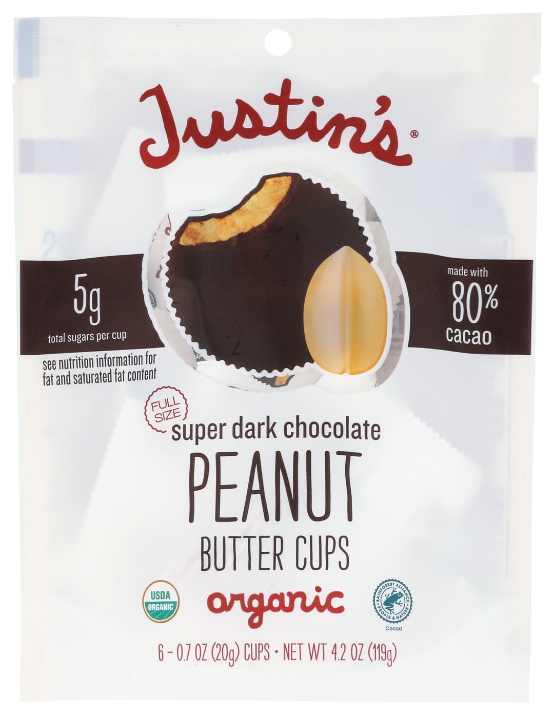 JUSTIN'S Super Dark Chocolate Peanut Butter Cup