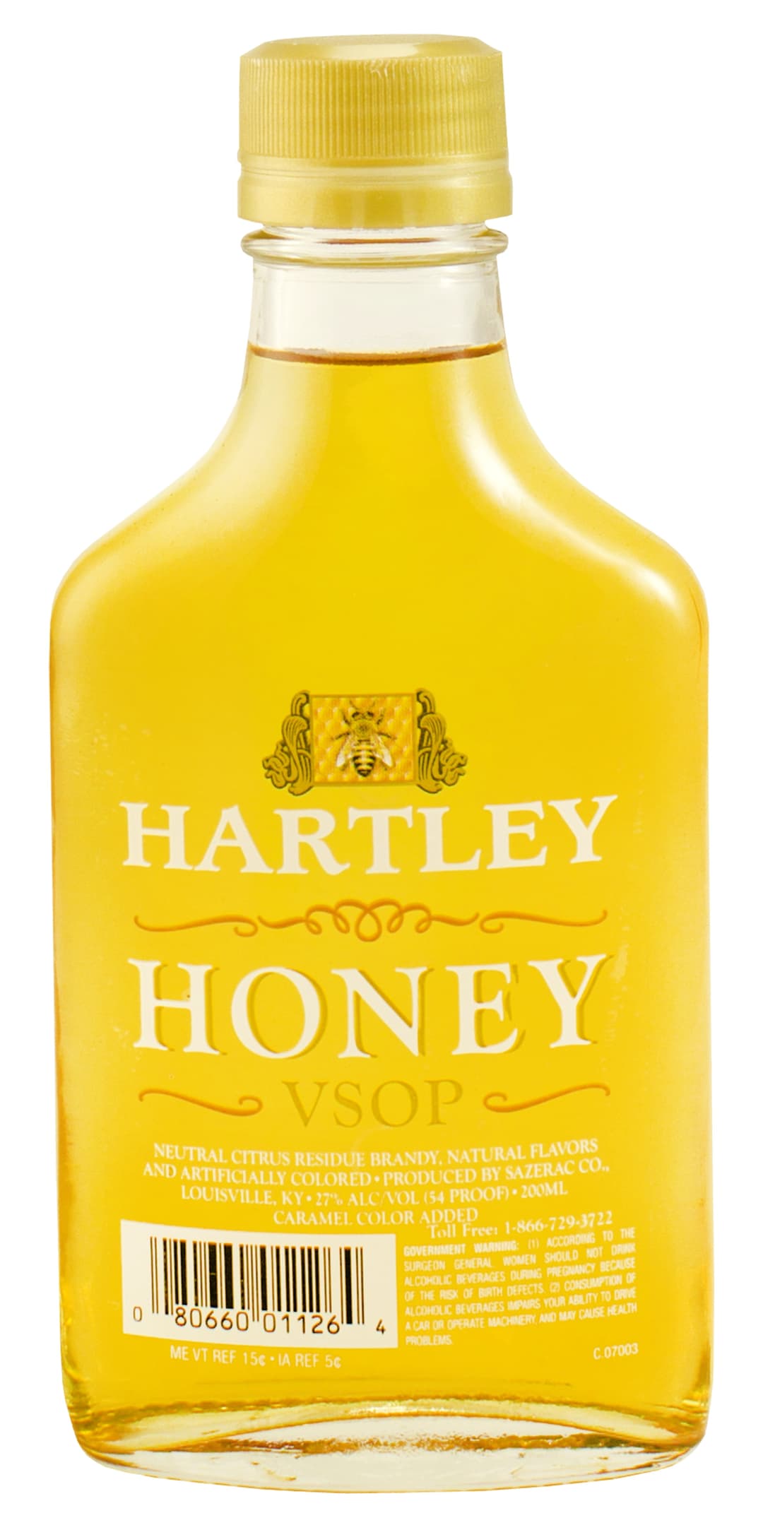 Hartley Honey Brandy 200ml 54 Proof