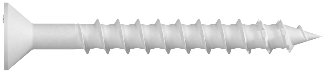 Simpson Strong-Tie TNTW25214TF Titen Turbo™ — 1/4 in. x 2-1/4 in. 6-Lobe Flat-Head Concrete and Masonry Screw, White (100-Qty) (Pack of 420)