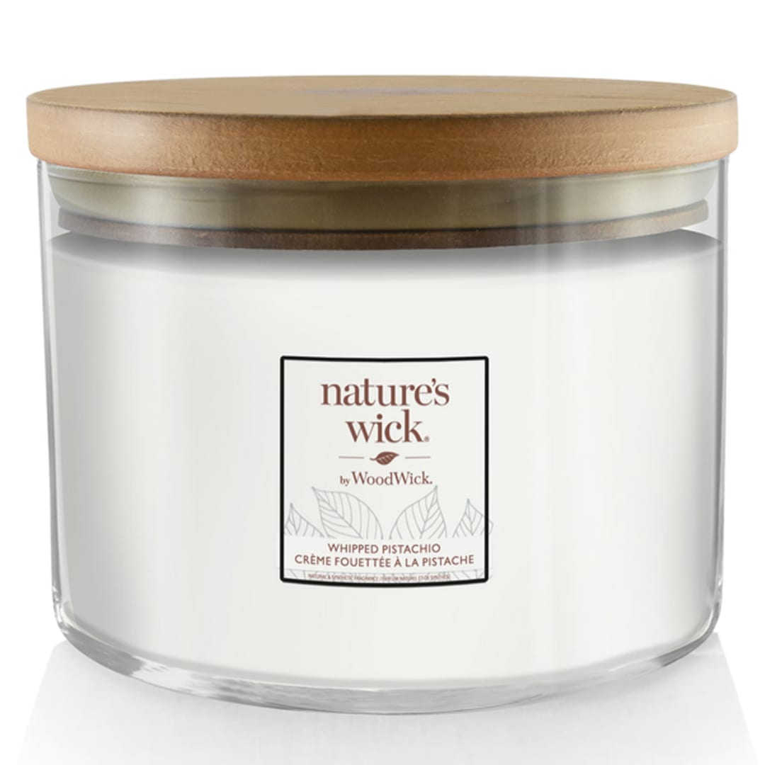 WoodWick Nature's Wick Multi Wick Tumbler Scented Candle | Whipped Pistachio | with Crackling Wick | 433g | Perfect Gifts for Women