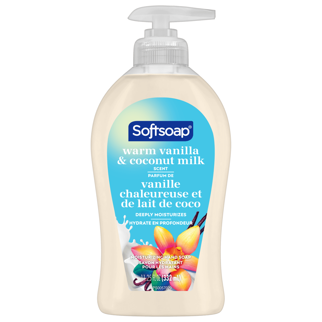 Softsoap Moisturizing Hand Soap, Bathroom or Kitchen Hand Soap, Warm Vanilla & Coconut Milk Scent, 11.25 fl oz