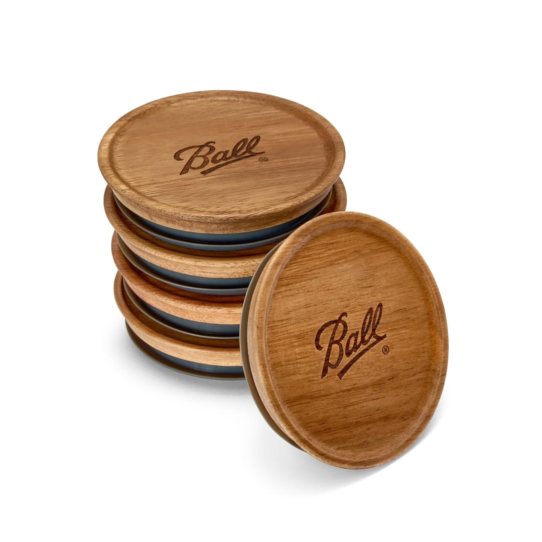Ball® Wooden Storage Lids, Wide Mouth, Ball® Jar Lids, 5 Pack