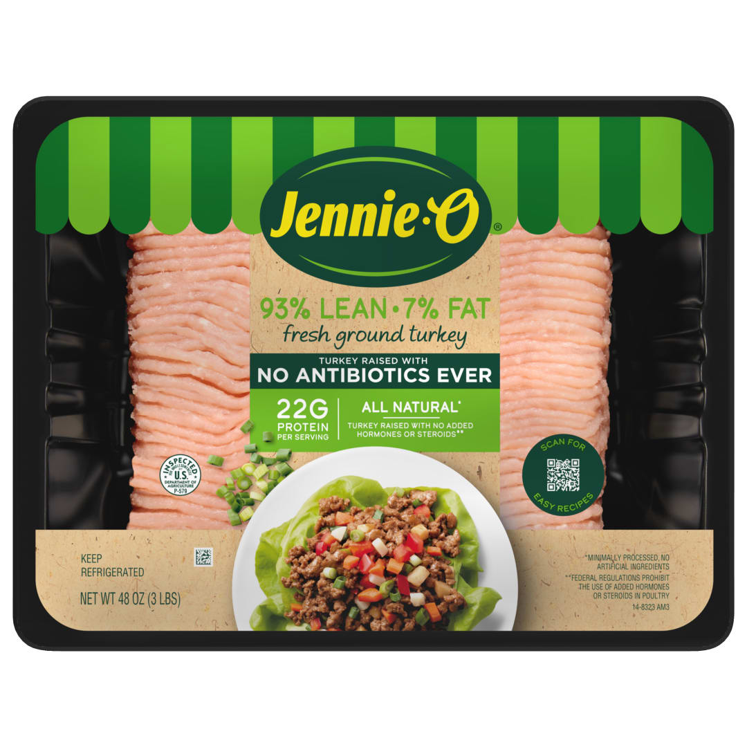 JENNIE-O NAE Ground Turkey 93% Lean / 7% Fat - 3 lb tray
