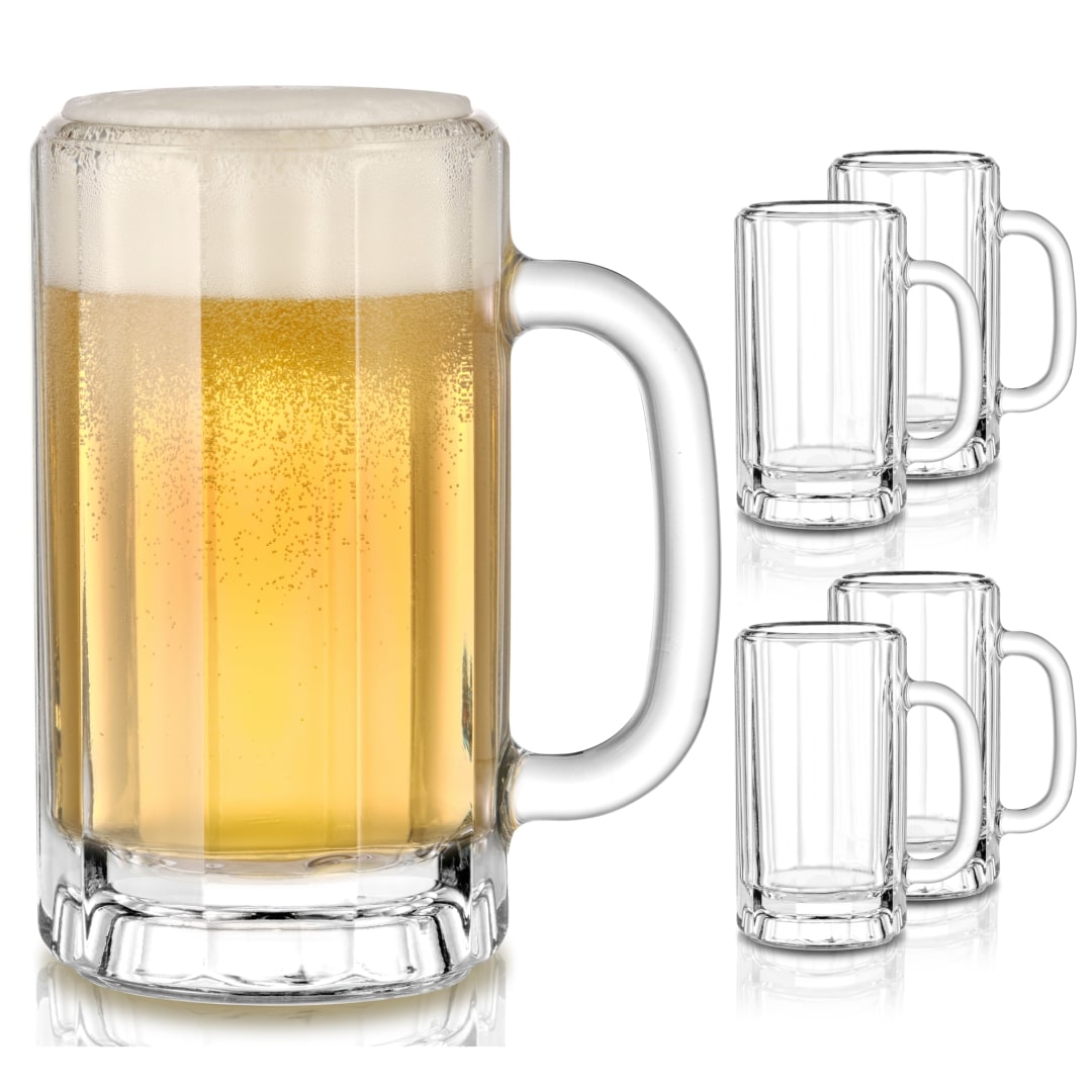 Libbey Heidelberg Glass Beer Mugs, 16-ounce, Set of 4