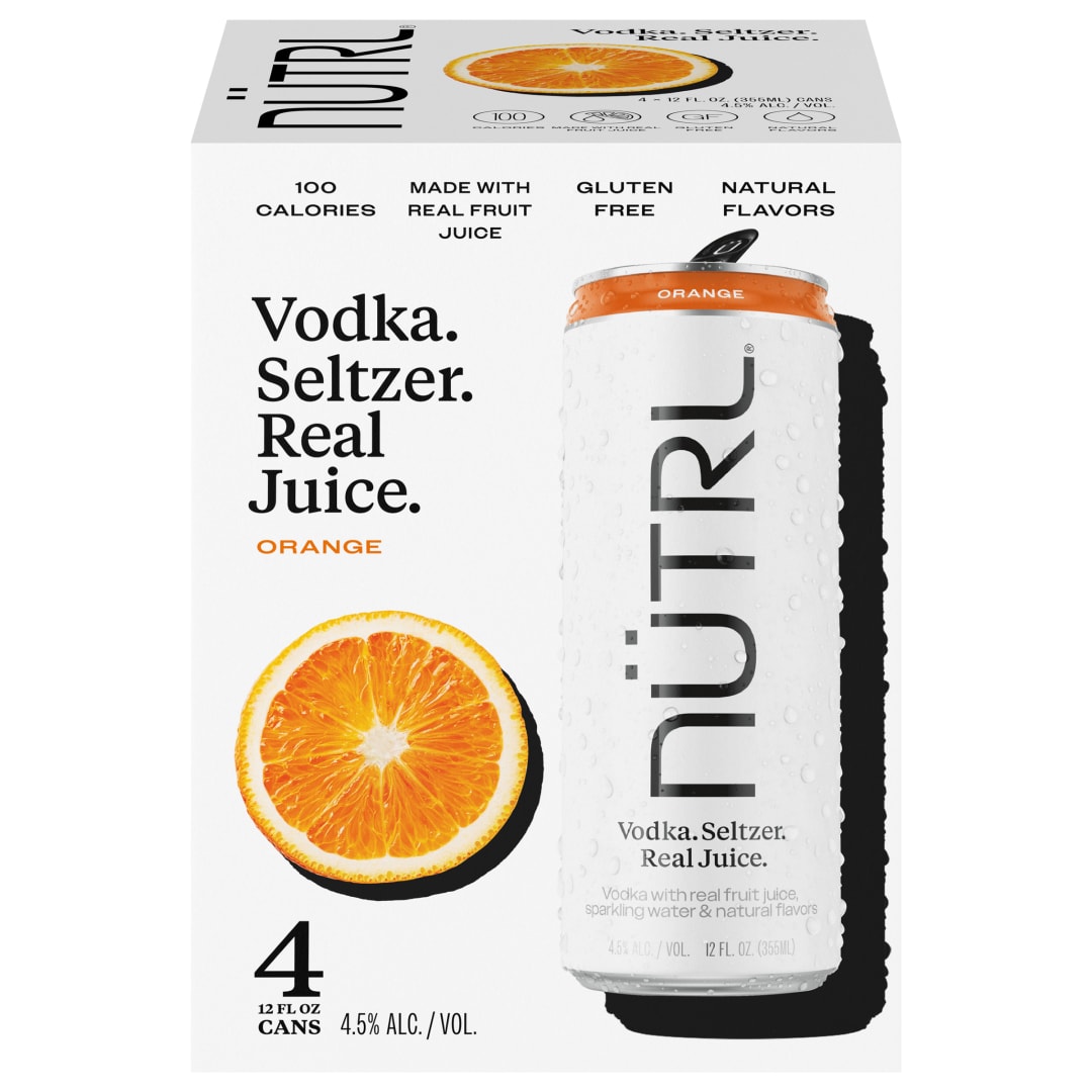Nutrl Orange Vodka 4 Pack 12 fl oz Cans