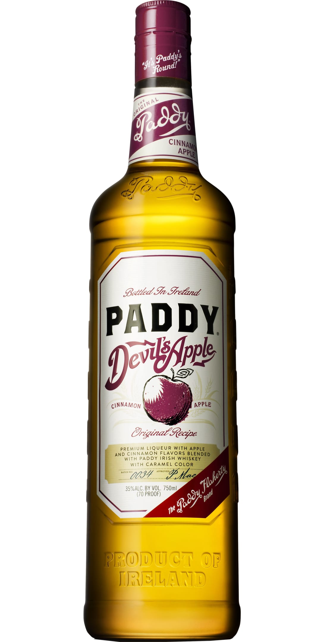 Paddy Devil Cinnamon Apple Irish Whiskey Liqueur 750ml 70 Proof