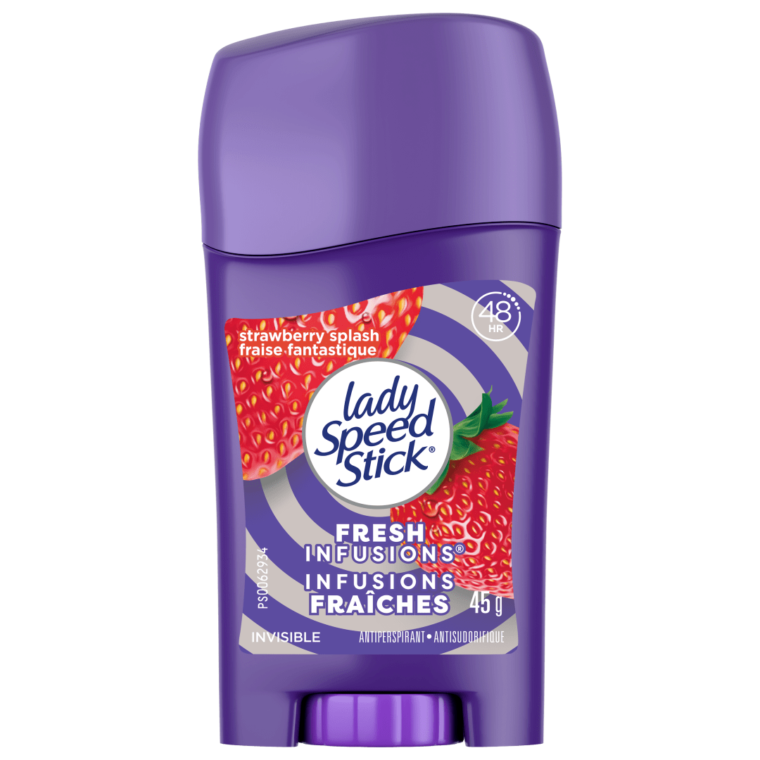 Lady Speed Stick Antiperspirant Deodorant, Fresh Infusions, Strawberry Splash, 45g