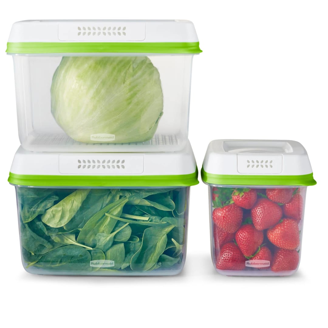 Rubbermaid® FreshWorks Produce Saver, Medium and Large Storage Containers, 6 Piece Set