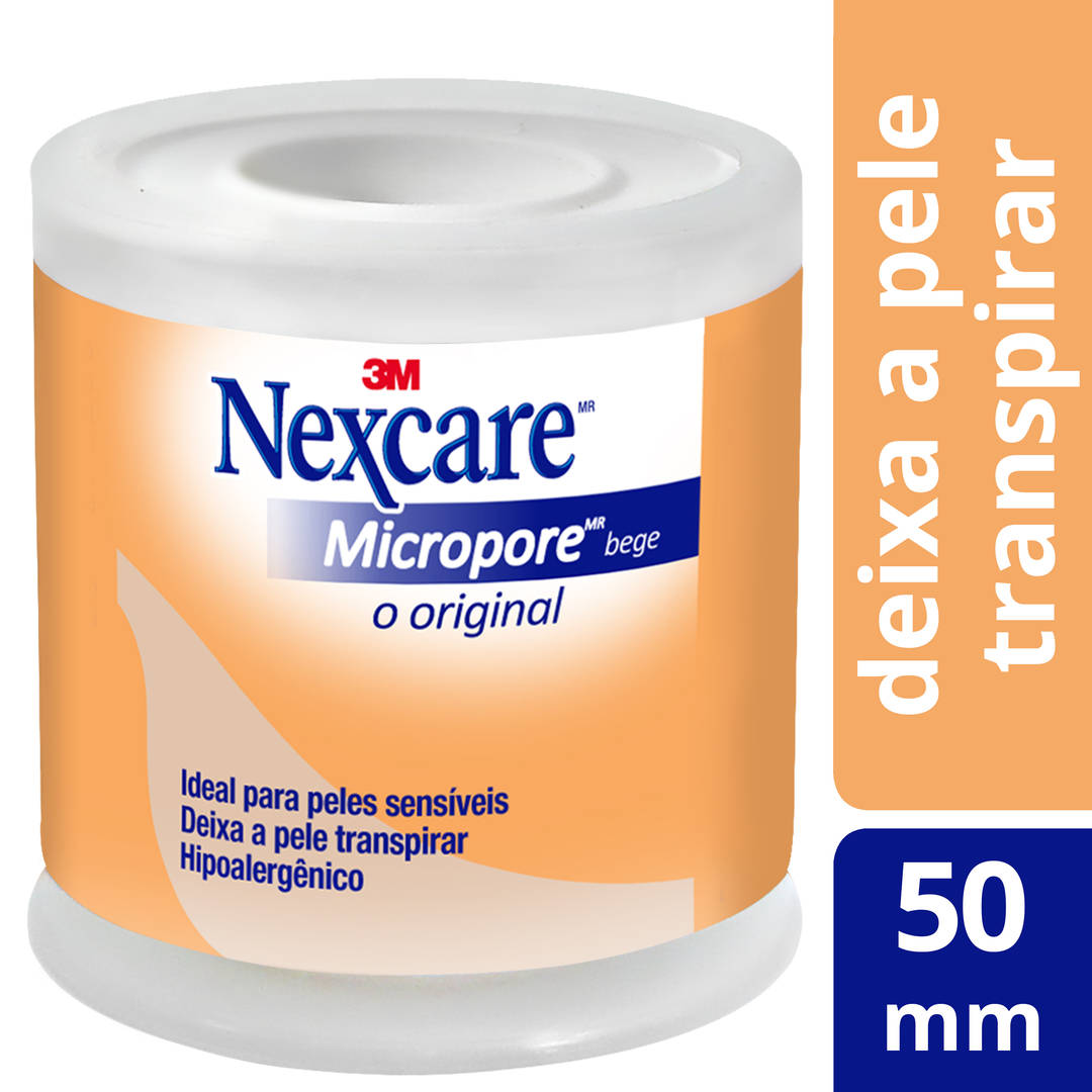 Fita Micropore™ Nexcare™, Bege, 50 mm x 4,5 m