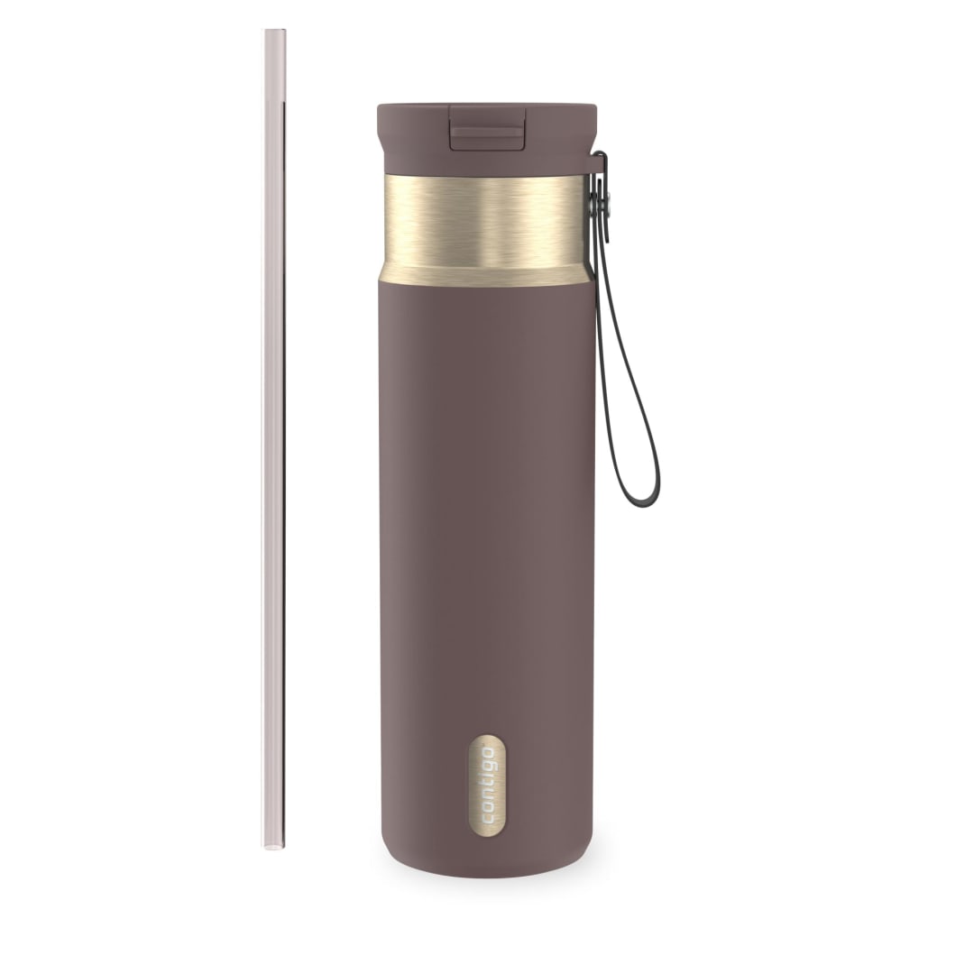 Contigo SnapSeal™ 24 oz Leakproof Stainless Steel Water Bottle with Carrying Strap and Reusable Straw