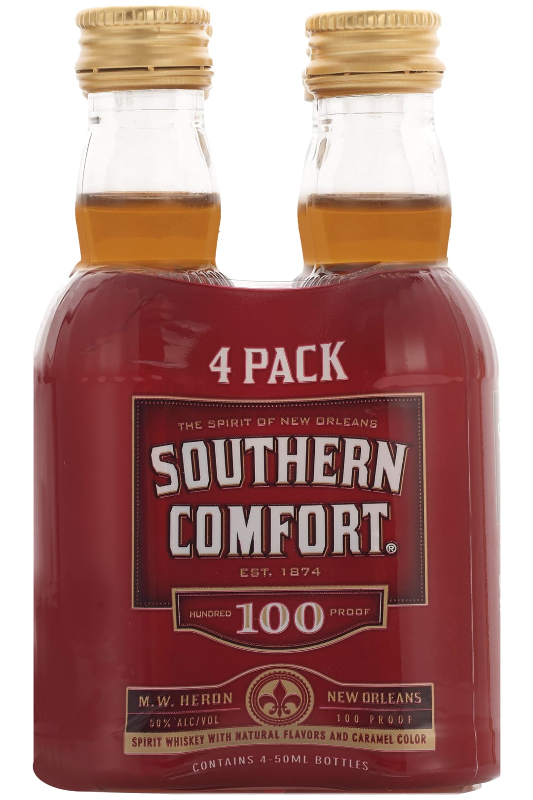 Southern Comfort 100 Proof Whiskey 4 Pack 50ml Bottles 100 Proof