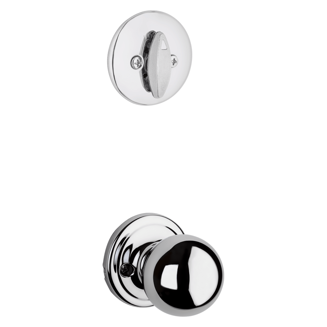 604 Single Cylinder Interior Pack w/Circa Knob for Kwikset Series Handlesets in Polished Chrome