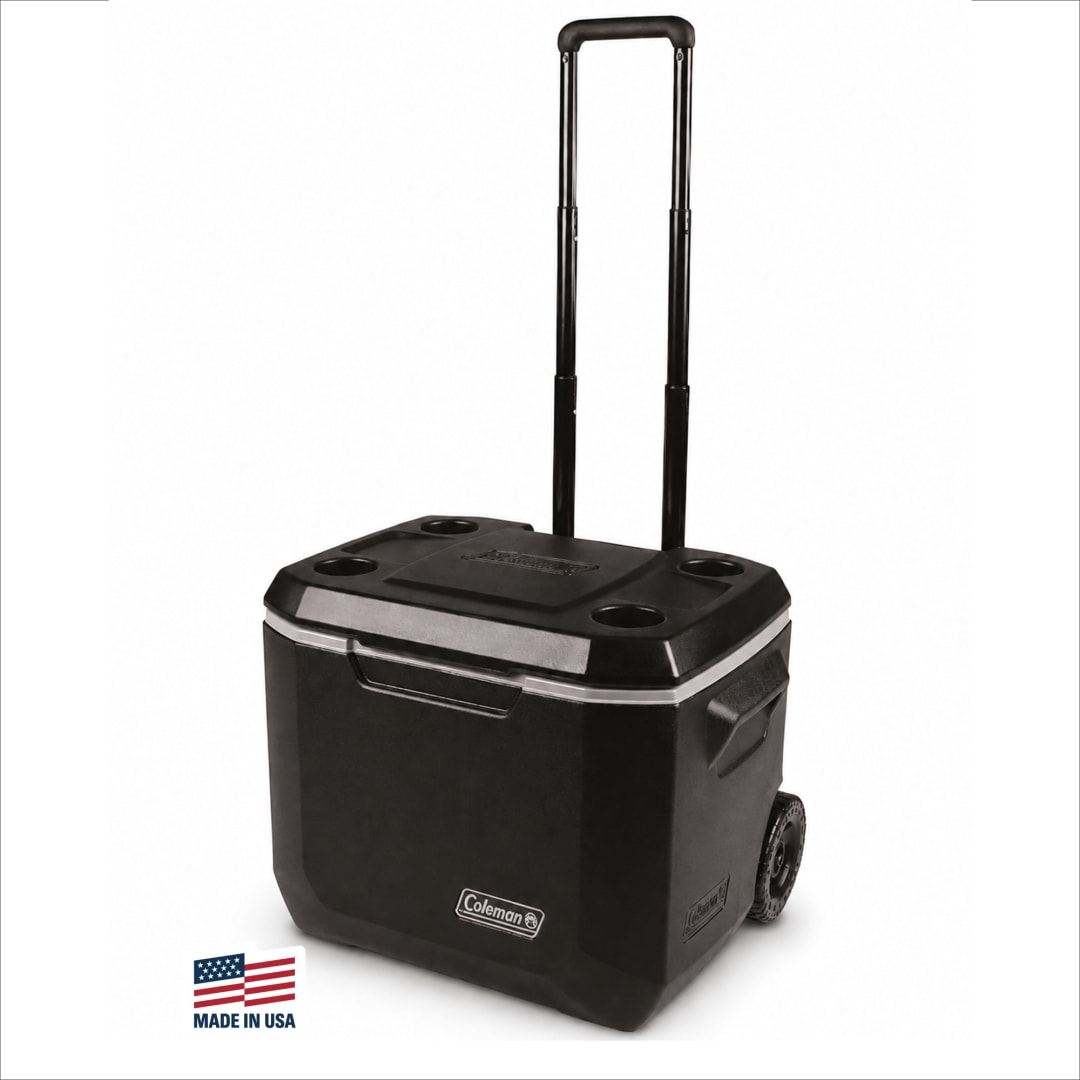 Coleman Xtreme 50qt Rolling Cooler with Wheels, Extra-Walled Insulation Keeps Ice up to 5 Days, Portable Wheeled Hard Chiller