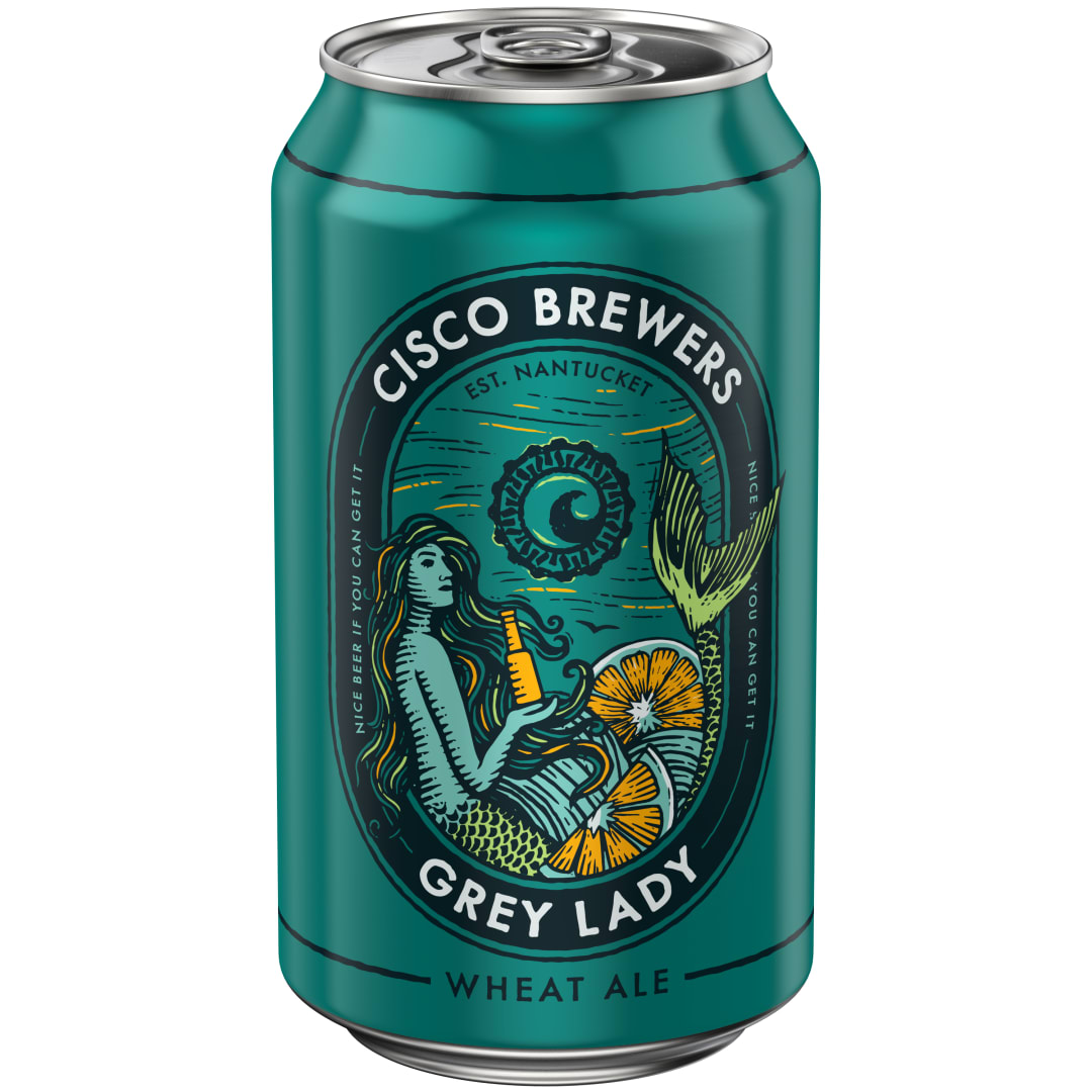 Cisco Brewers Grey Lady Wheat Ale 12 oz Single CAN 5ABV - Plain Aluminum - Standard Gloss - Craft Direct