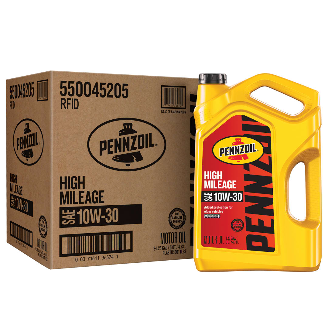 Pennzoil High Mileage 10W-30 Motor Oil, 5 Quart (3 Pack)