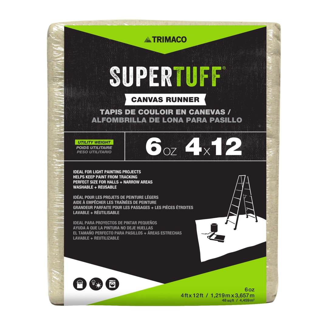 SuperTuff® Canvas Dropcloth, 6oz, 4'x12'