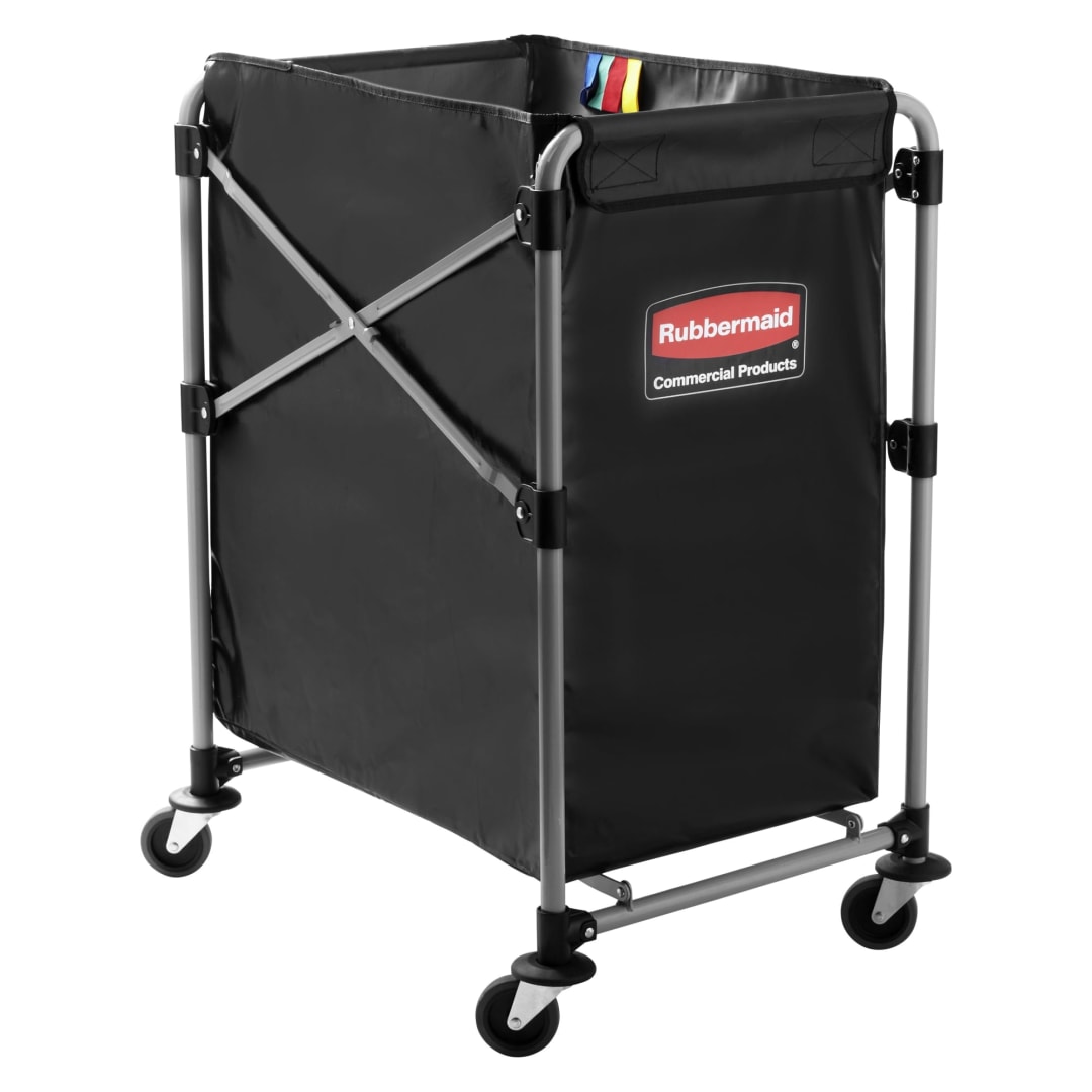 Rubbermaid Commercial Products Collapsible X Cart, 4 Bushels, Single Stream, Black