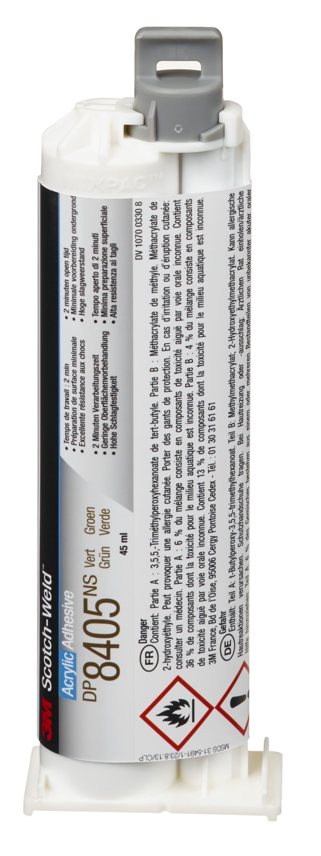 3M™ Scotch-Weld™ 2-Komponenten-Konstruktionsklebstoff auf Acrylatbasis DP8405NS, Grün, 45 ml