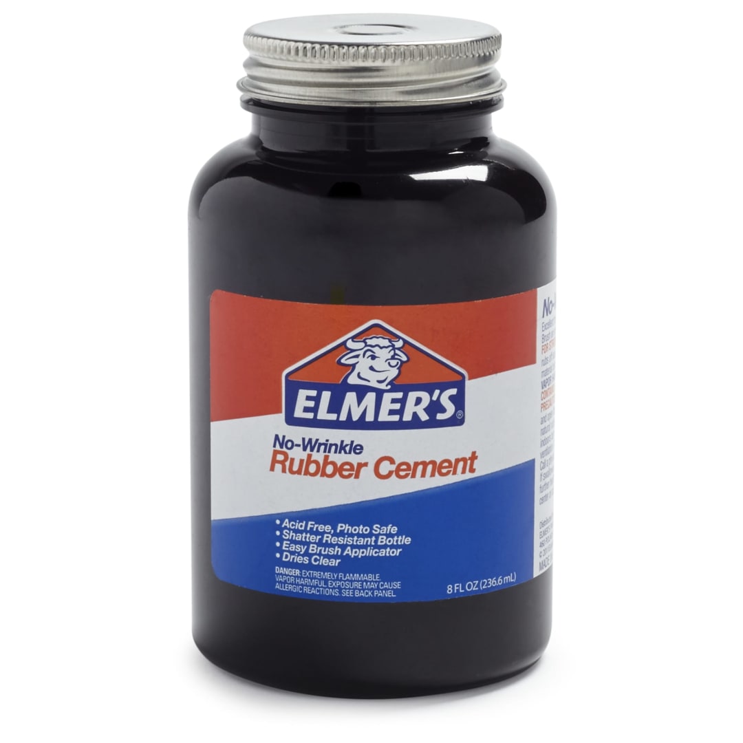 Elmer's Rubber Cement, No-Wrinkle, 8 Ounces