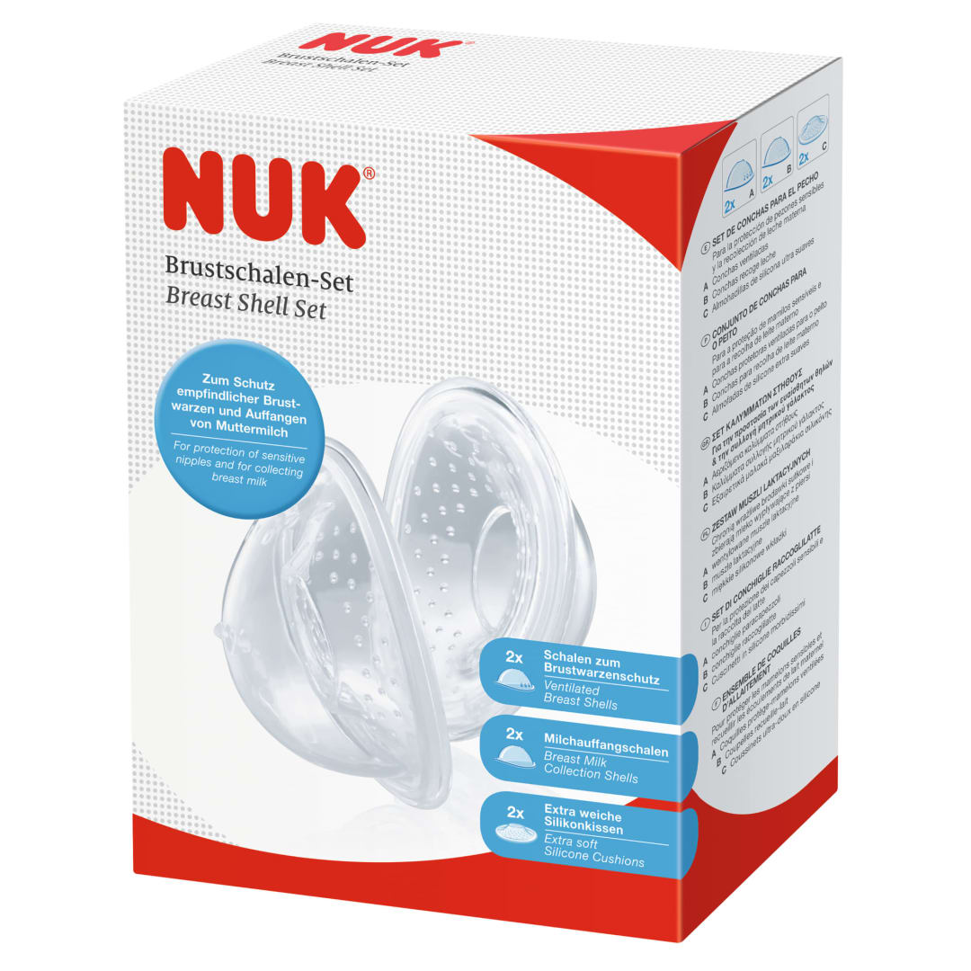 NUK® Breast Shell Teat | for Breastfeeding mums | Protects Nipples and collects Milk | Extra Soft Silicone | 2 Pieces