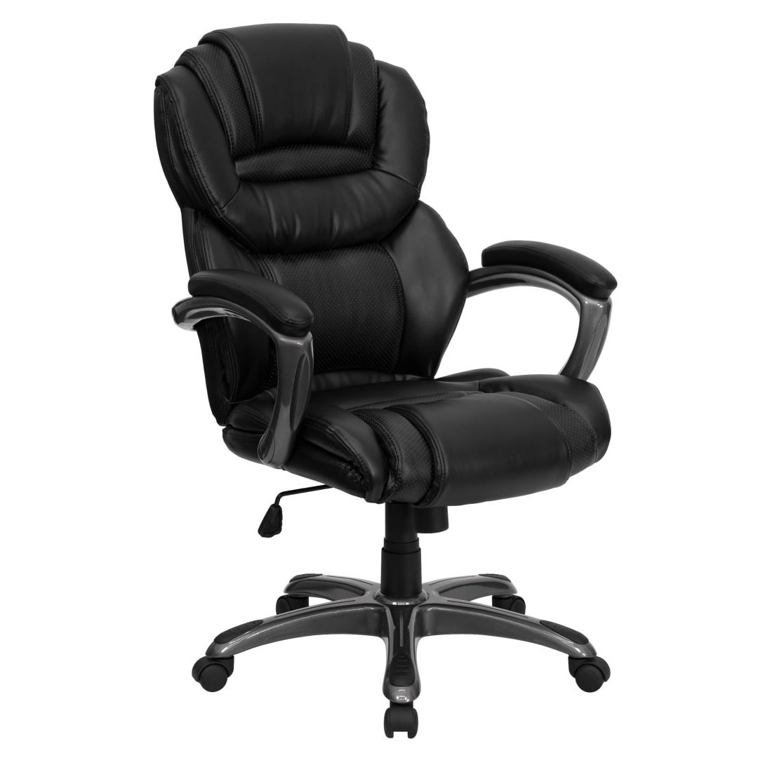 Stella High Back Black LeatherSoft Executive Swivel Ergonomic Office Chair with Arms