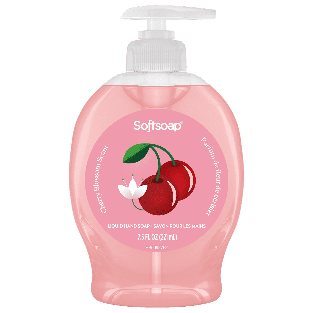 Savon liquide pour les mains en édition limitée Softsoap, Parfum de fleur de cerisier, flacon-pompe de 221 ml