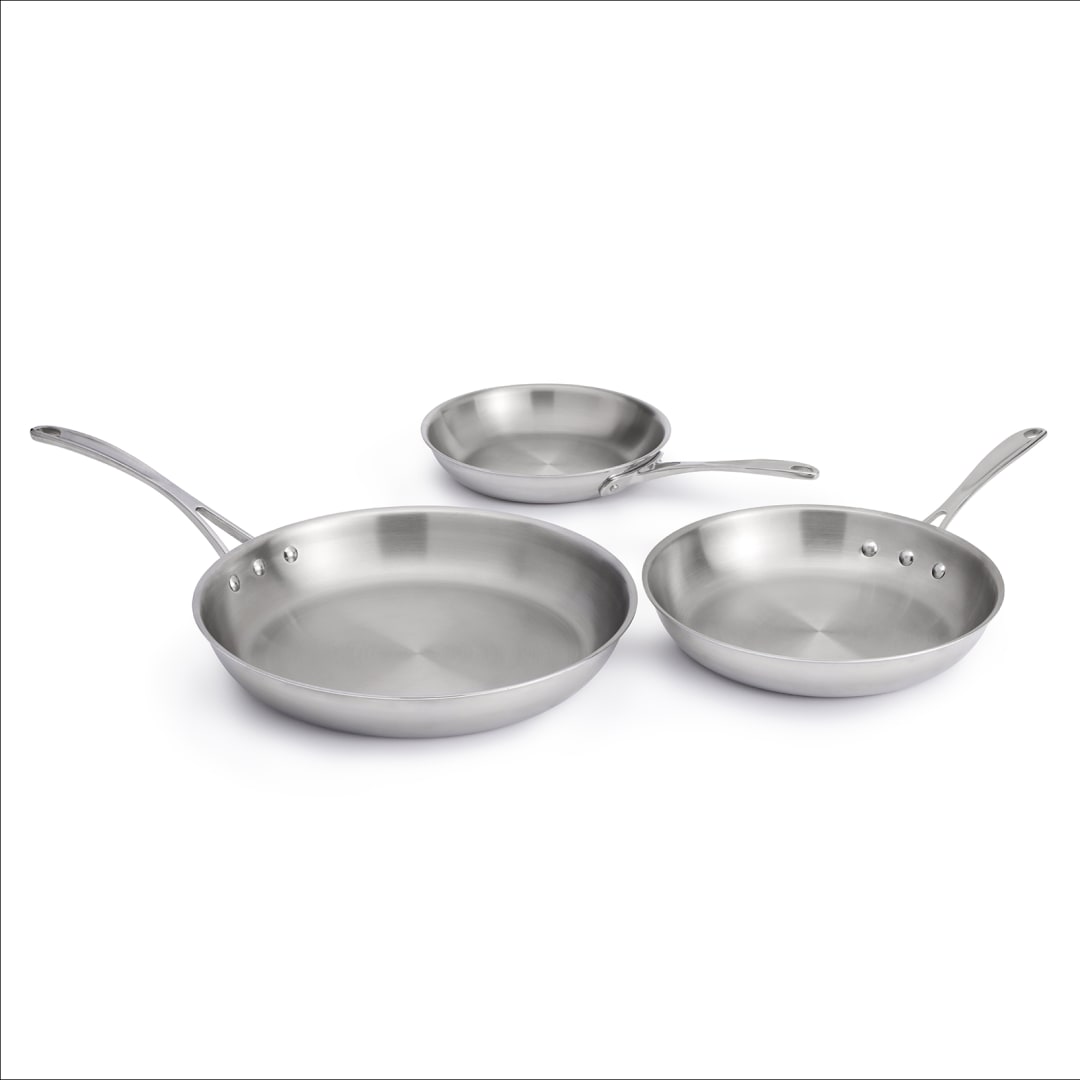 Calphalon® Tri-Ply Stainless Steel 8", 10", and 12" Fry Pan Set