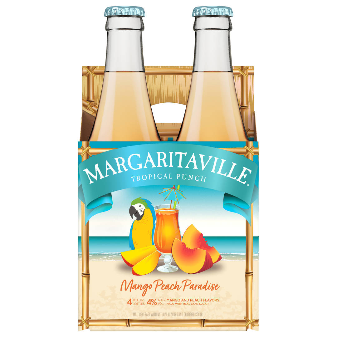 Margaritaville Tropical Punch Mango Peach Paradise Malt Beverage 4 - 12 fl oz Bottles