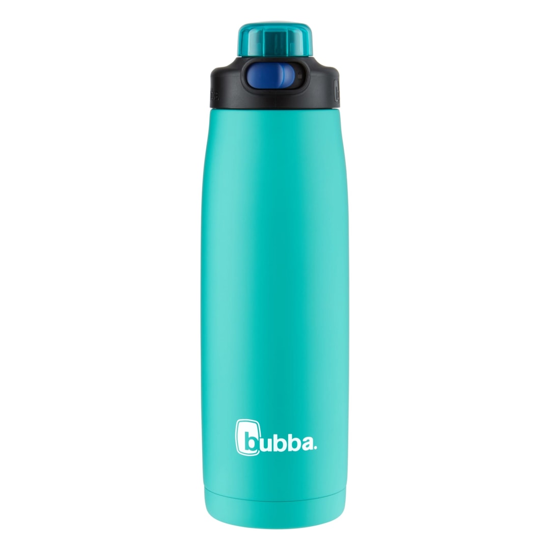 bubba® Radiant Stainless Steel Water Bottle with Push-Button Chug Lid 24oz., Island Teal Rubberized