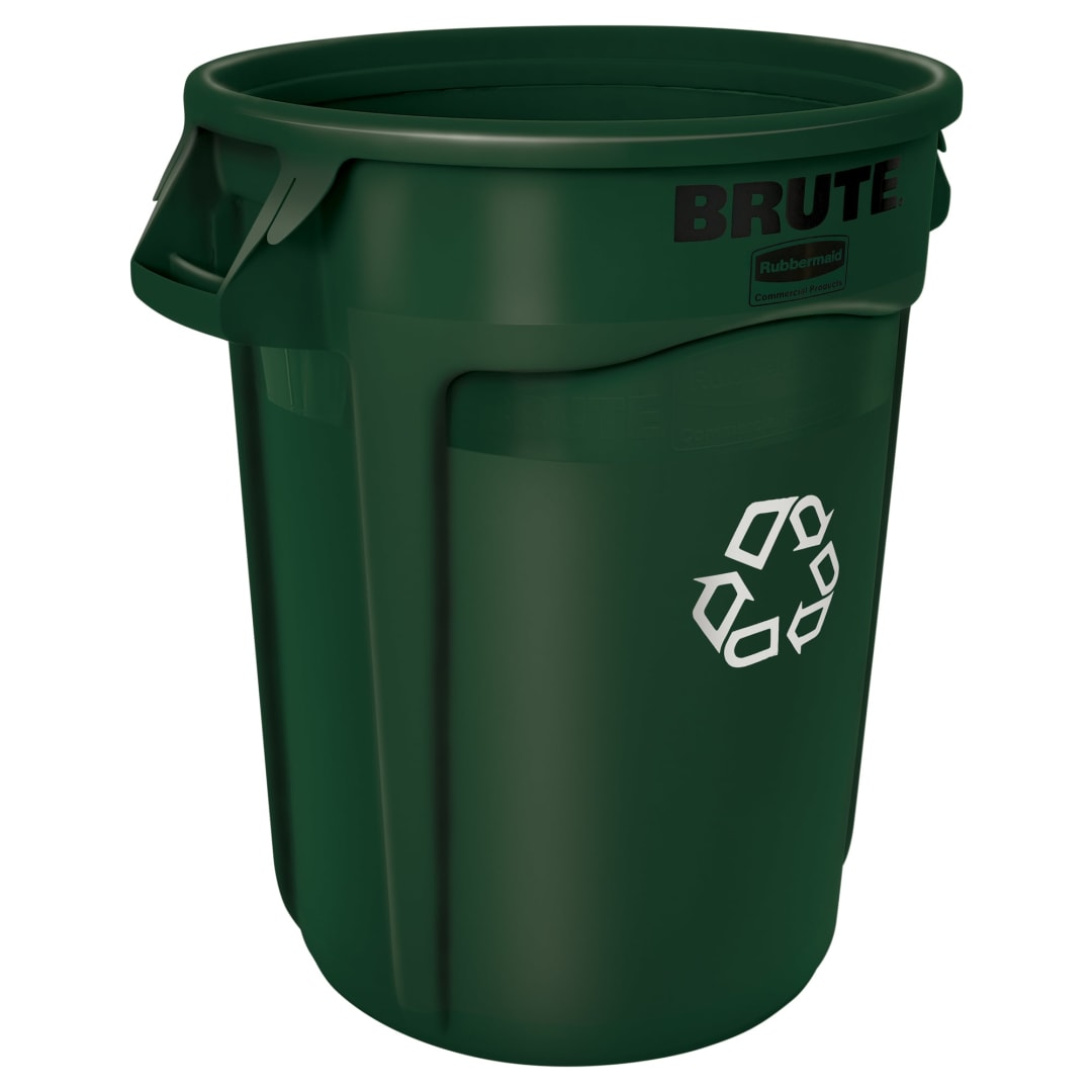 Vented BRUTE® Recycling 32 Gal Dark Green