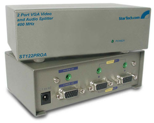 2 Port VGA Video Splitter with Audio