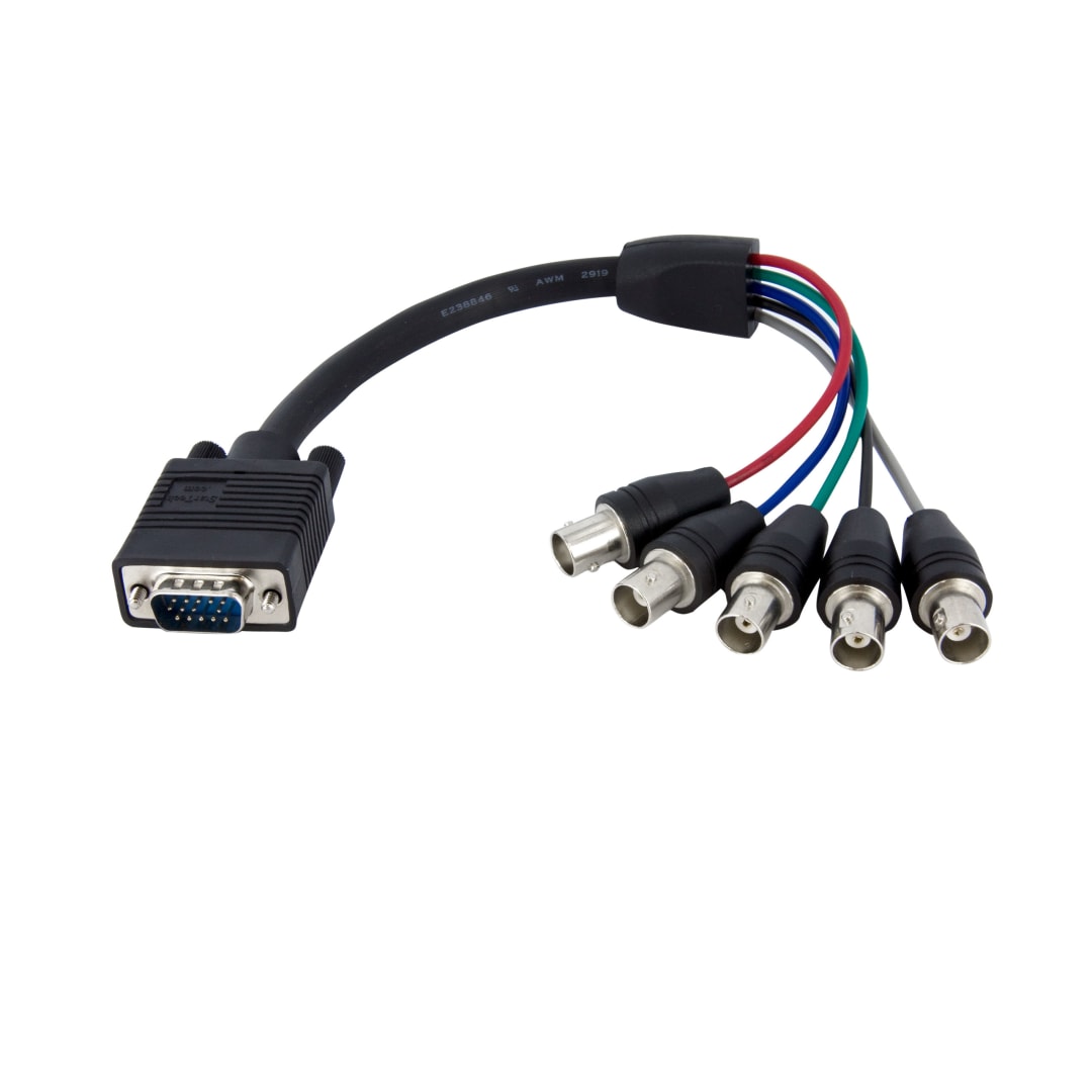 1 ft Coax HD15 VGA to 5 BNC Monitor Cable M F