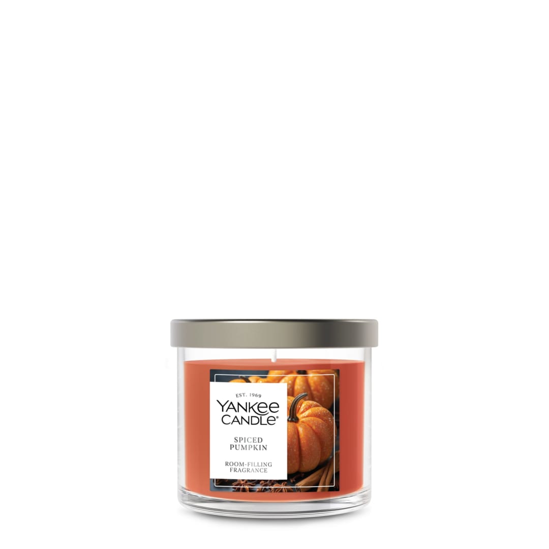 Yankee Candle® Small Tumbler Scented Candle with up to 40 Hour Burn Time, Premium Plant Wax Blend for Consistent Burn, 4.3 oz Tumbler Candle with Room Filling Fragrance, Spiced Pumpkin