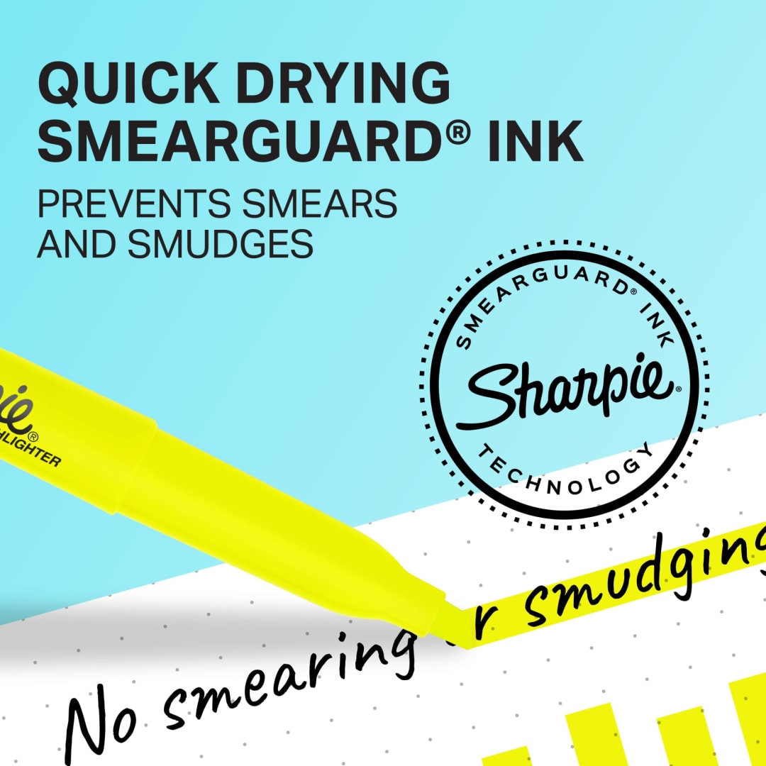 Sharpie® Pocket Highlighters, Assorted, Chisel Tip, 12 Count